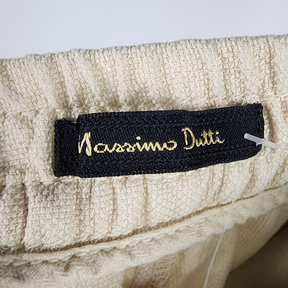 Massimo Dutti Beige Herringbone Knit Pants Size 6 - Picture 8 of 9